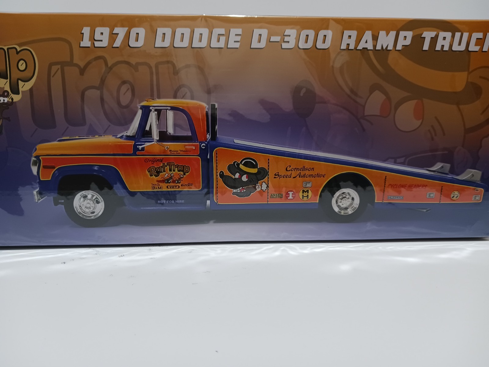 1:18 “RAT TRAP” 1970 DODGE D-300, VINTAGE RAMP, TRUCK DRAG RACE HAULER by ACME