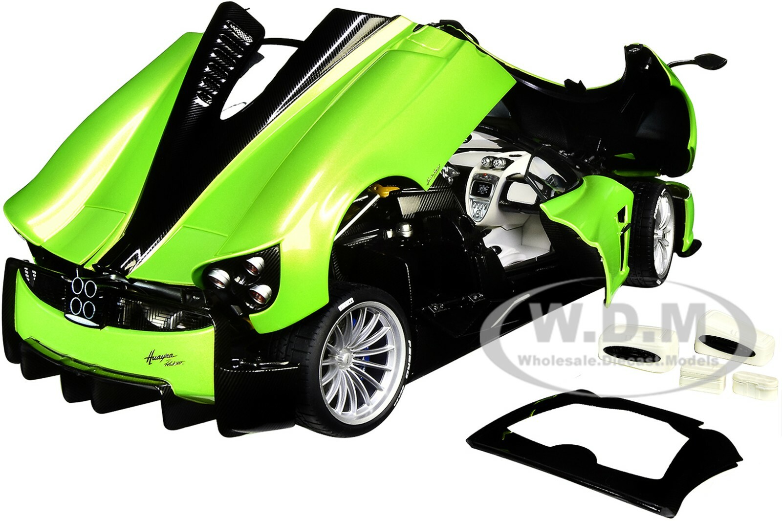 PAGANI HUAYRA ROADSTER VERDE FIRENZE GREEN & CARBON 1/18 MODEL CAR AUTOART 78288