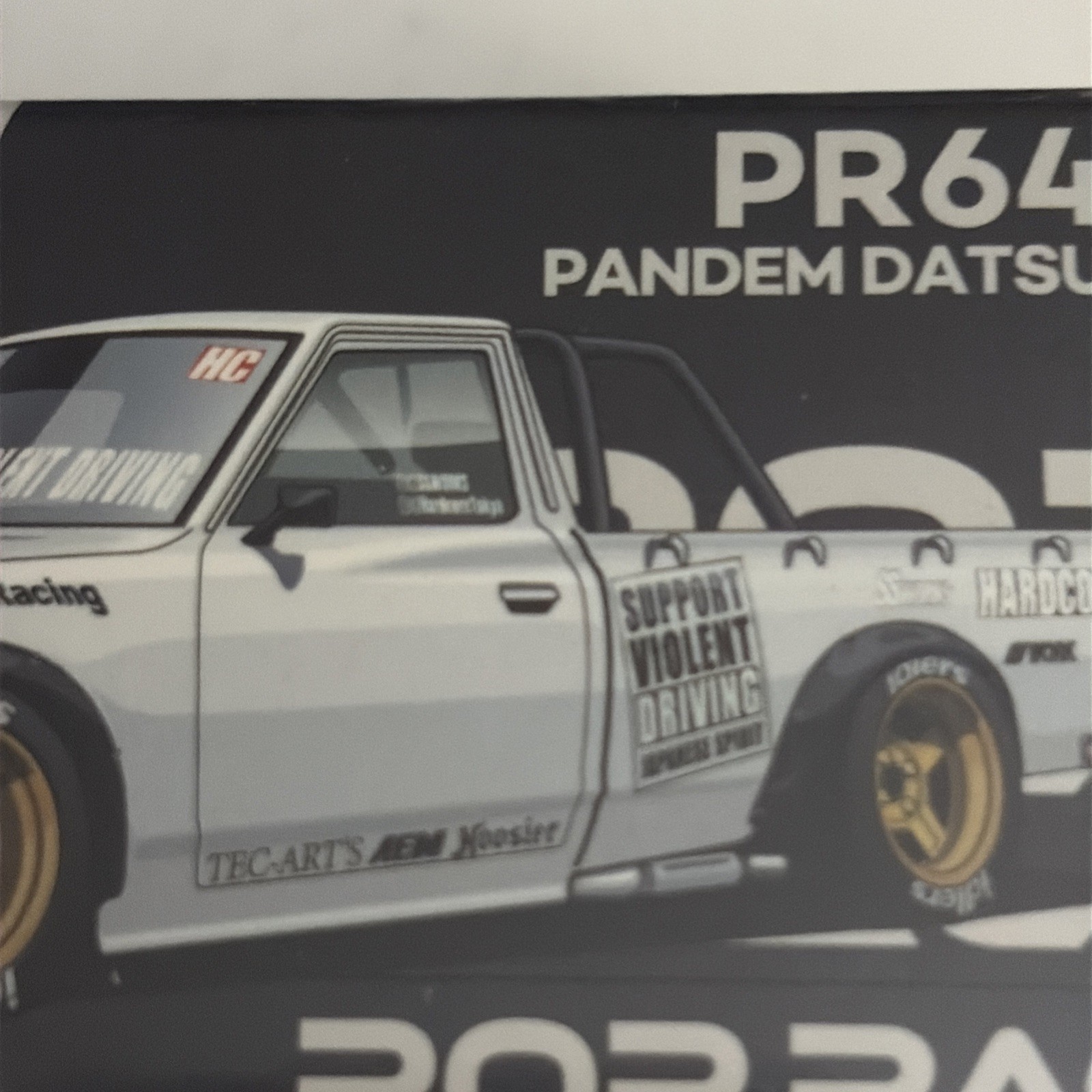 1/64 Pop Race Pandem Datsun 620 With Support Violent Driving On The Sides Sealed