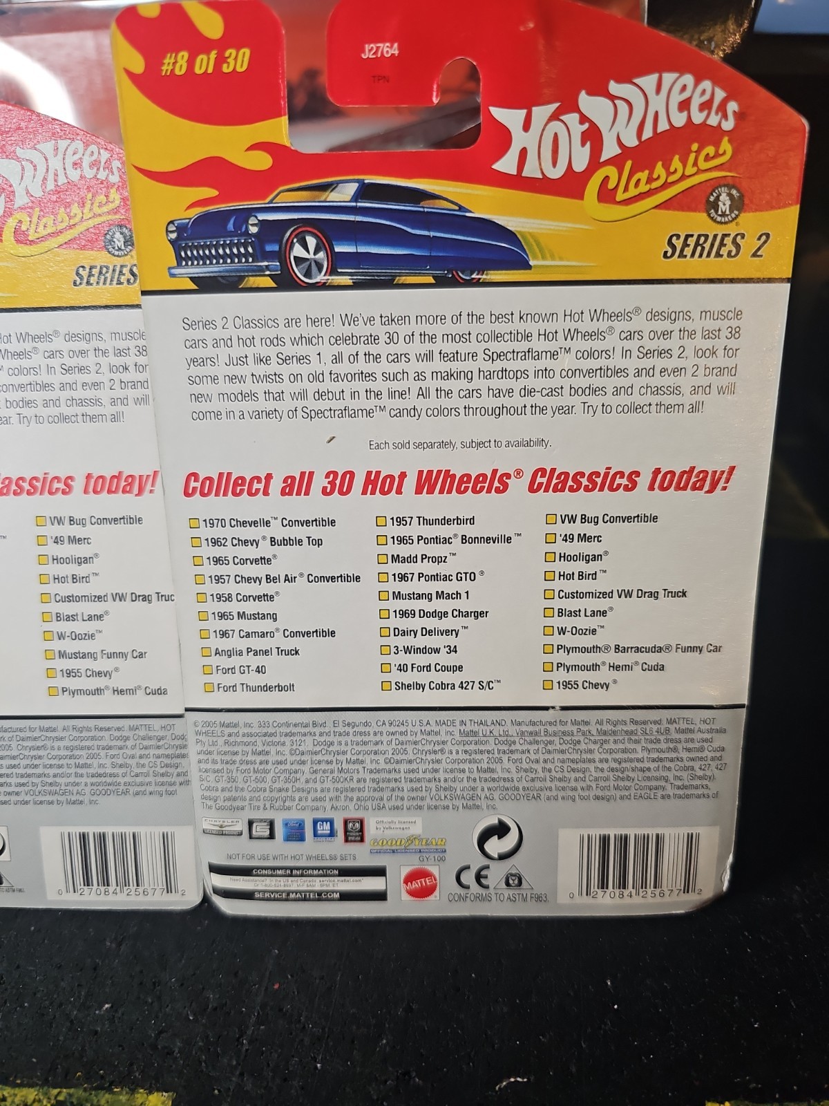 (2) 2005 HOT WHEELS ANGLIA PANEL TRUCKS, #8/30 CLASSICS SERIES 2, SPECTRAFLAME