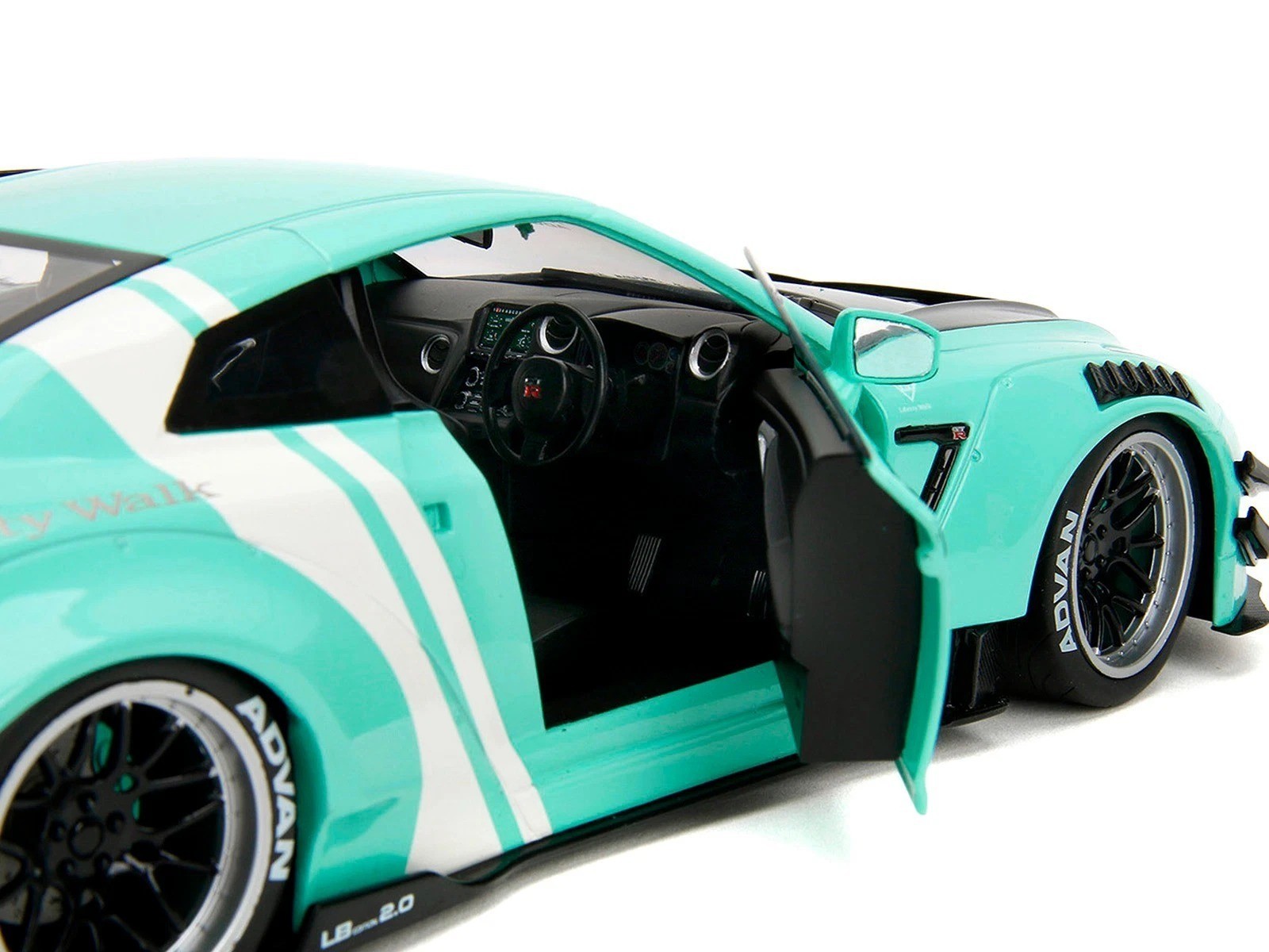 Jada 1:18 2020 Nissan GT-R (R35) Liberty Walk Body Kit 2.0 Blue Model 36382-7B