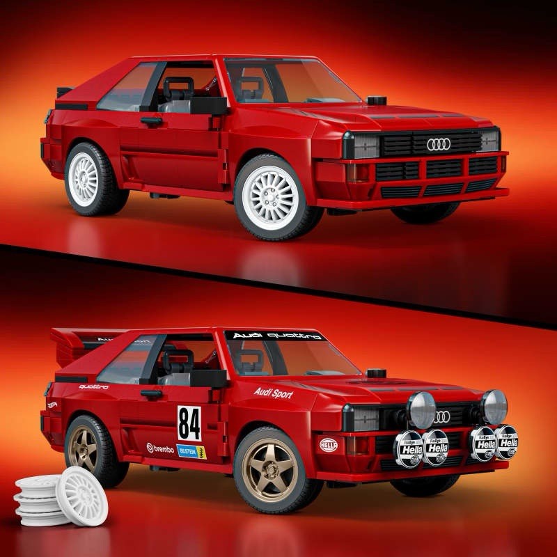 Mattel Brick Shop Hot Wheels ’84 Audi Sport Quattro 864pc Set 10+ Metal Parts