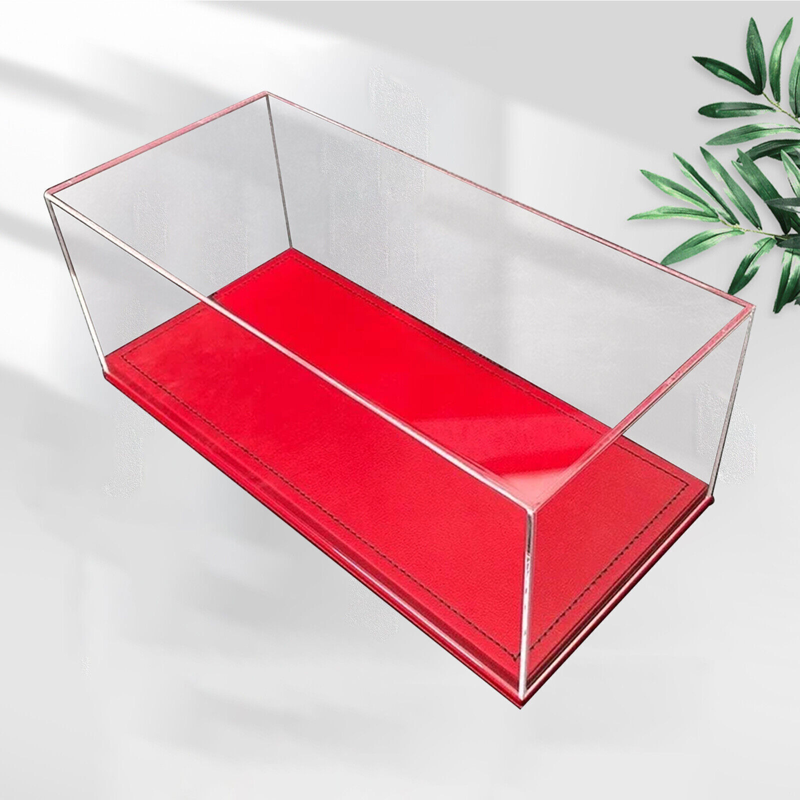 Acrylic Display Case Show Case Pu Leather Base Model For 1/18 Car Model Collect