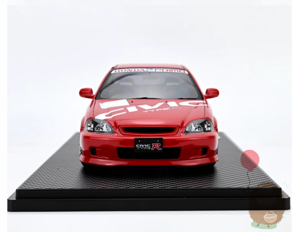 IG 1/18 Honda CIVIC EK9 Type R Resin Model Car Diecast Hobby Ornaments Gifts Red