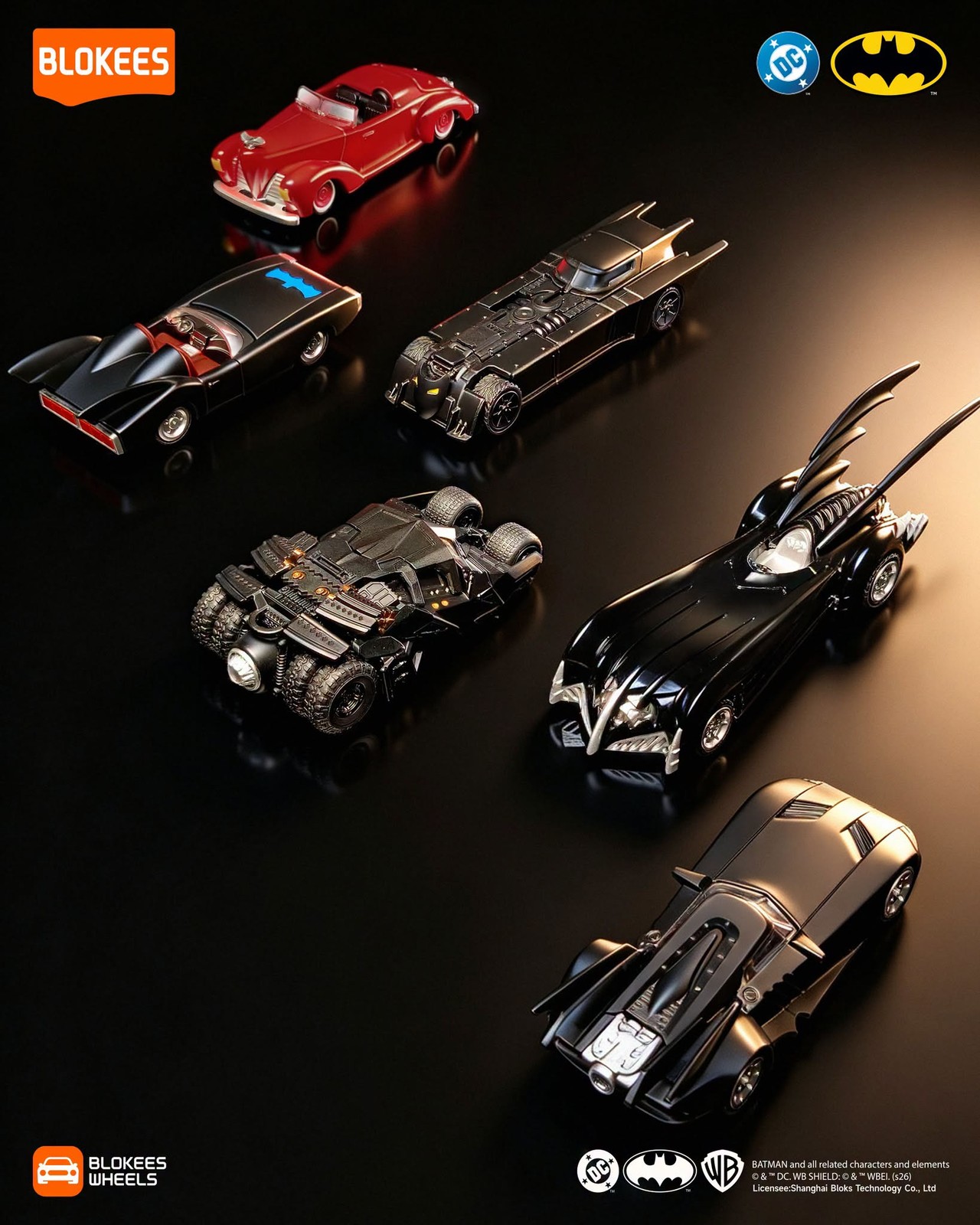 Blokees DC Batman Batmobile 1/64 Hot Car Model Wheels Blind Box Toys Gift E02
