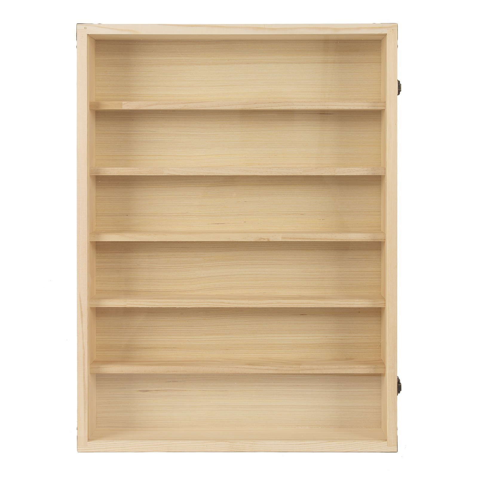 6-Tiers Wooden Wall Display Case Lockable Cabinet for Model Toy Collection Stand