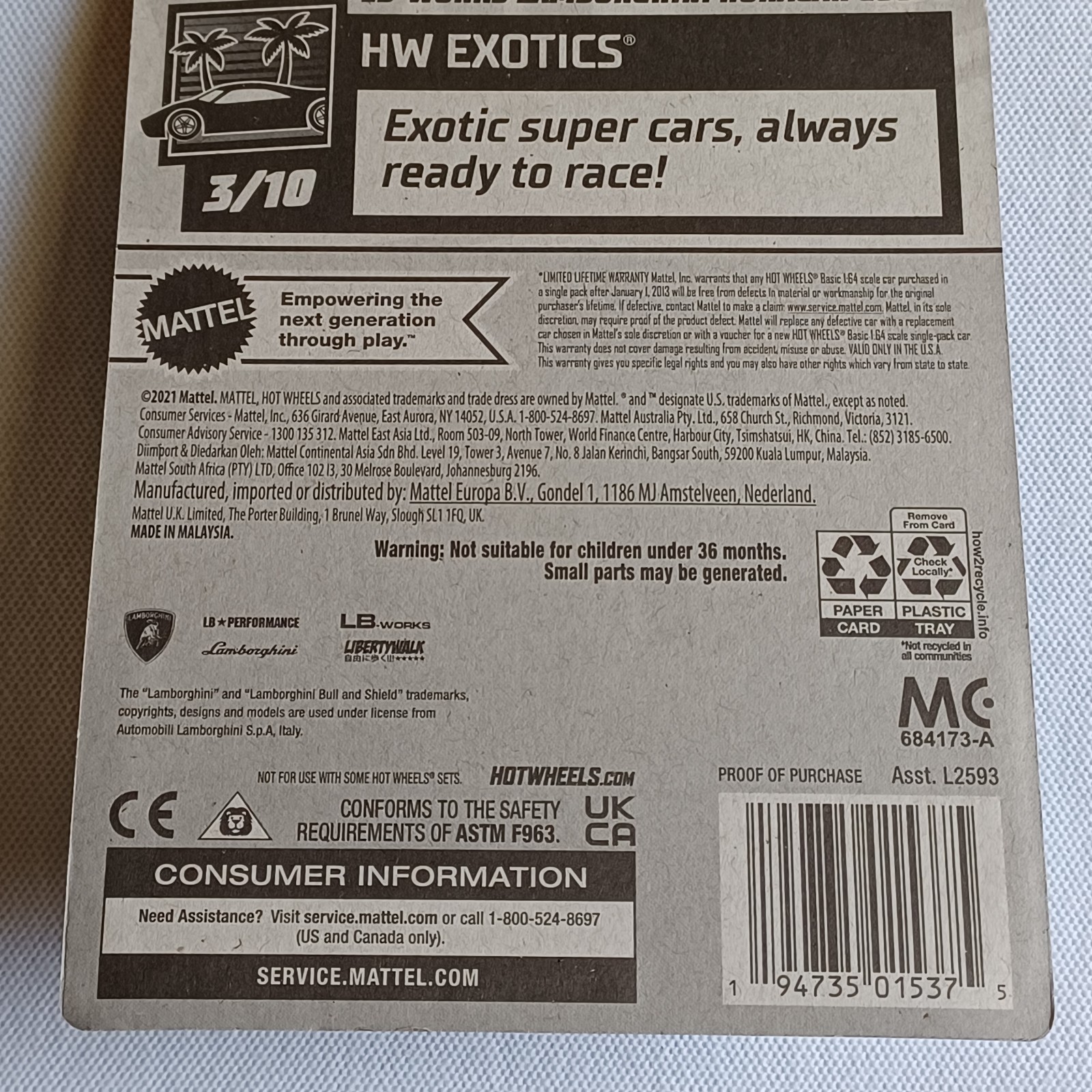 HOT WHEELS *EXOTICS* *LB-WORKS LAMBORGHINI HURACÁN COUPE* *KROGER EXCLUSIVE*