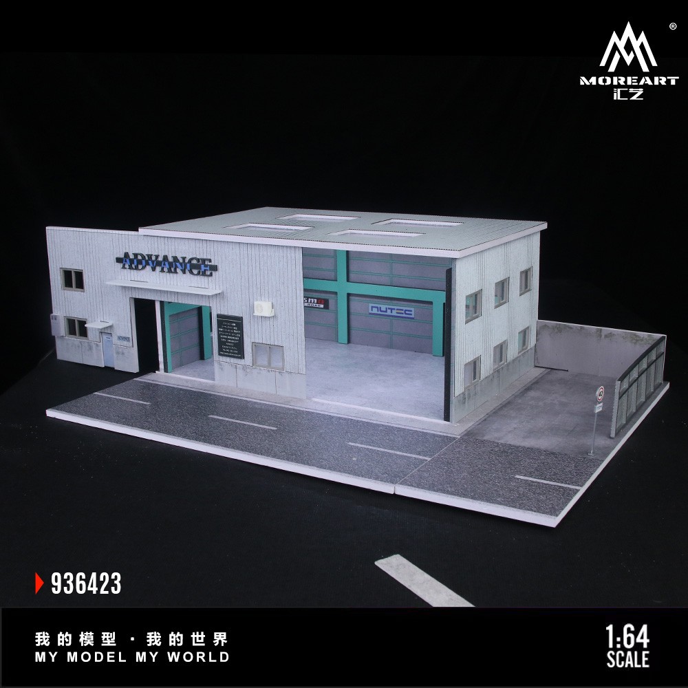 Diorama 1/64 Diecast Car Parking Lot Scene Model LED Factory Building Display US