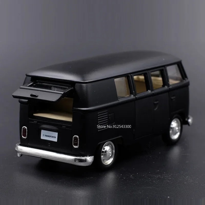1:36 Retro Bus T1 Transport Kombi Cars Diecast Metal Vehicle Model