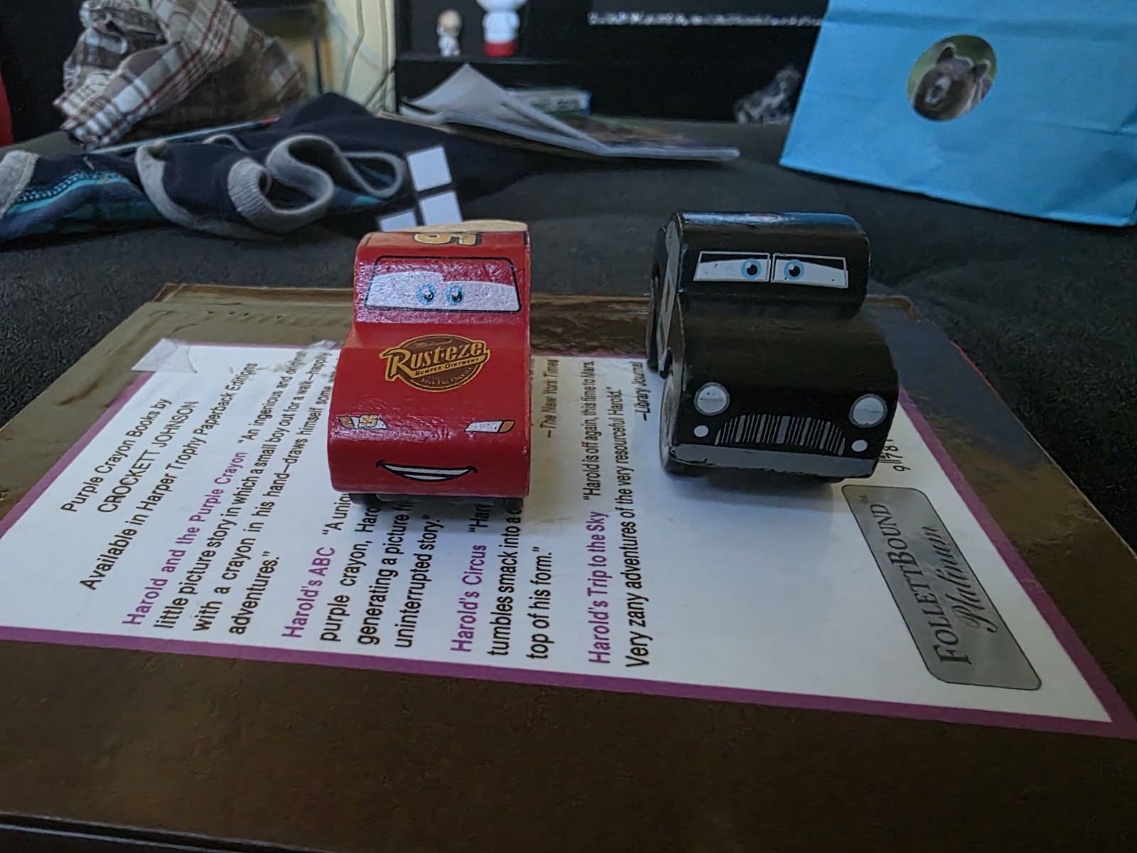 Disney Pixar Cars Kid Kraft Lightning McQueen and sheriff Wooden