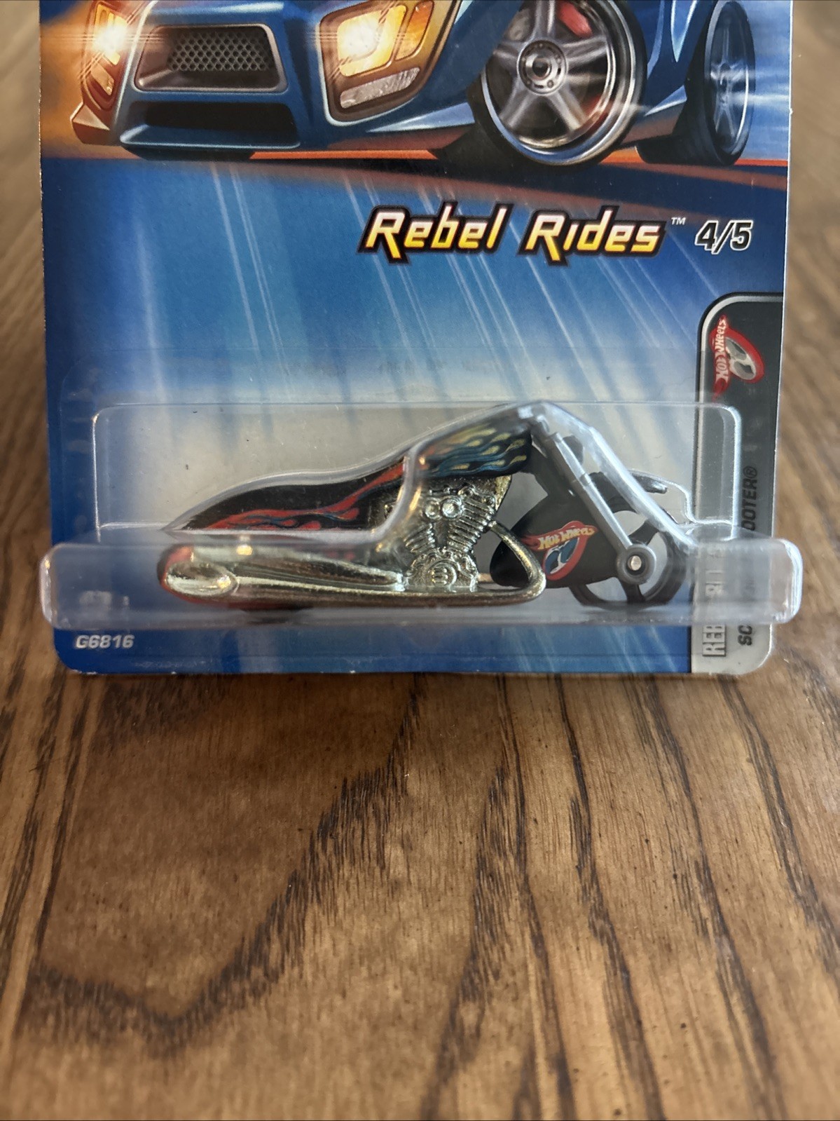 2005 Hot Wheels #79 Rebel Rides 4/5 Scorchin’ Scooter Black Variant