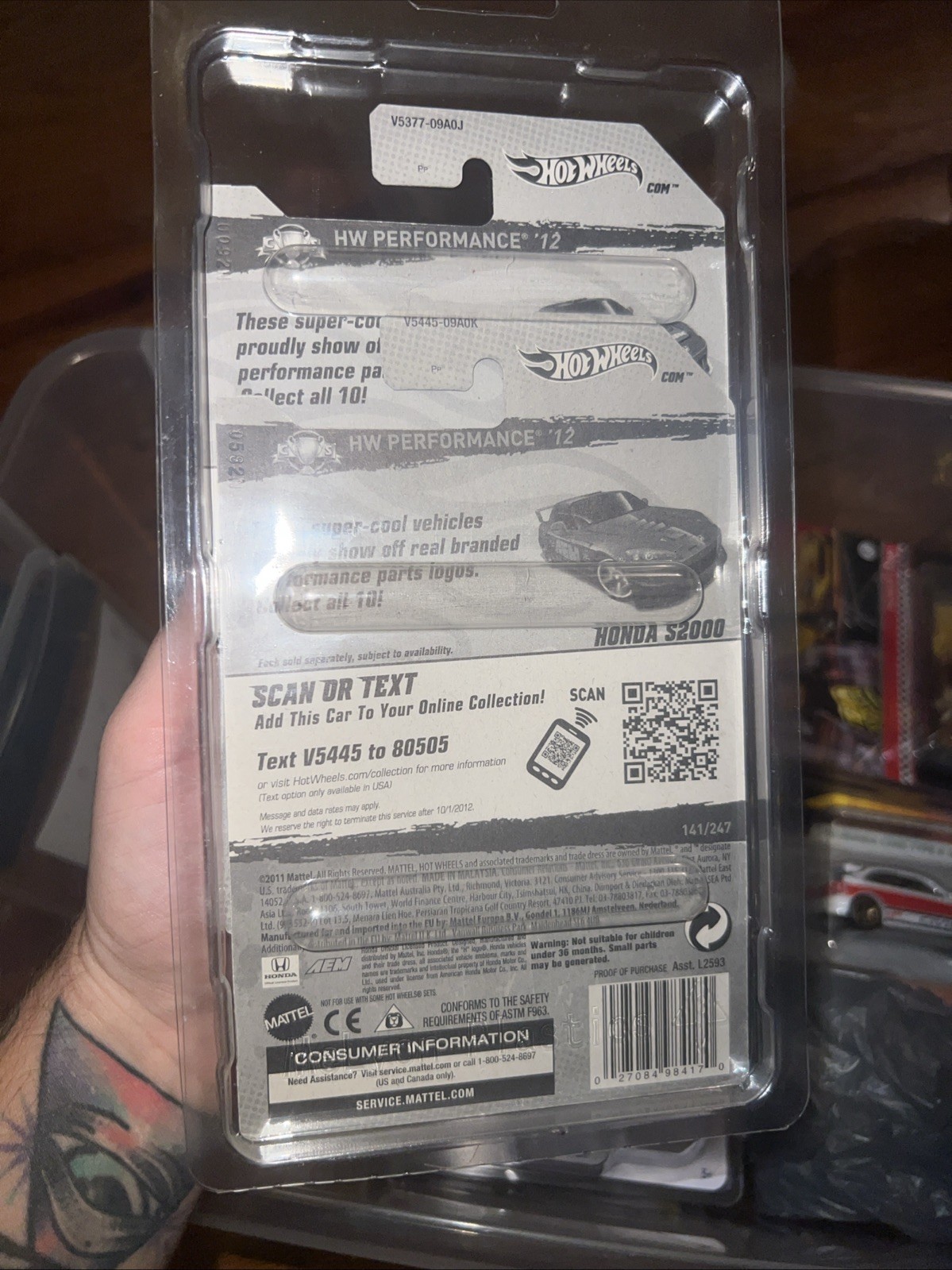 Hot Wheels Honda S2000 141/247 – Super Treasure Hunt – 2012 w/Protector And Main