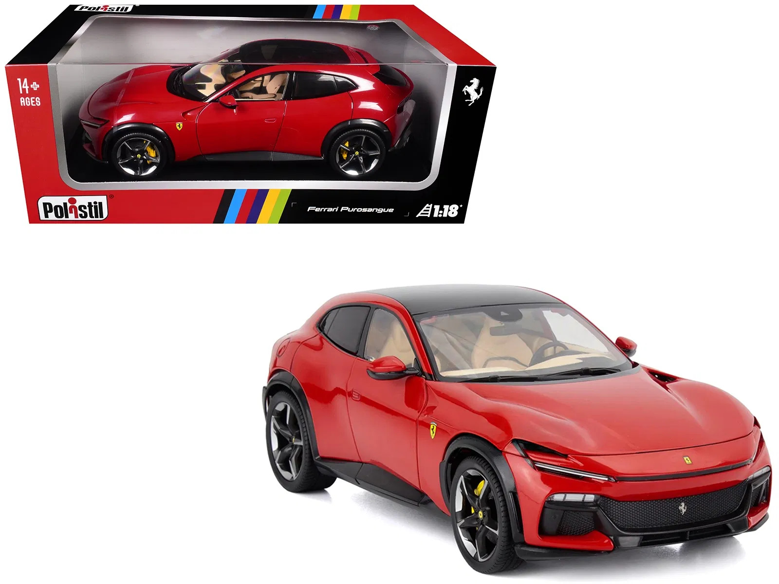 1/18 2022 Ferrari Purosangue Rosso Corsa Red with Black Top Diecast