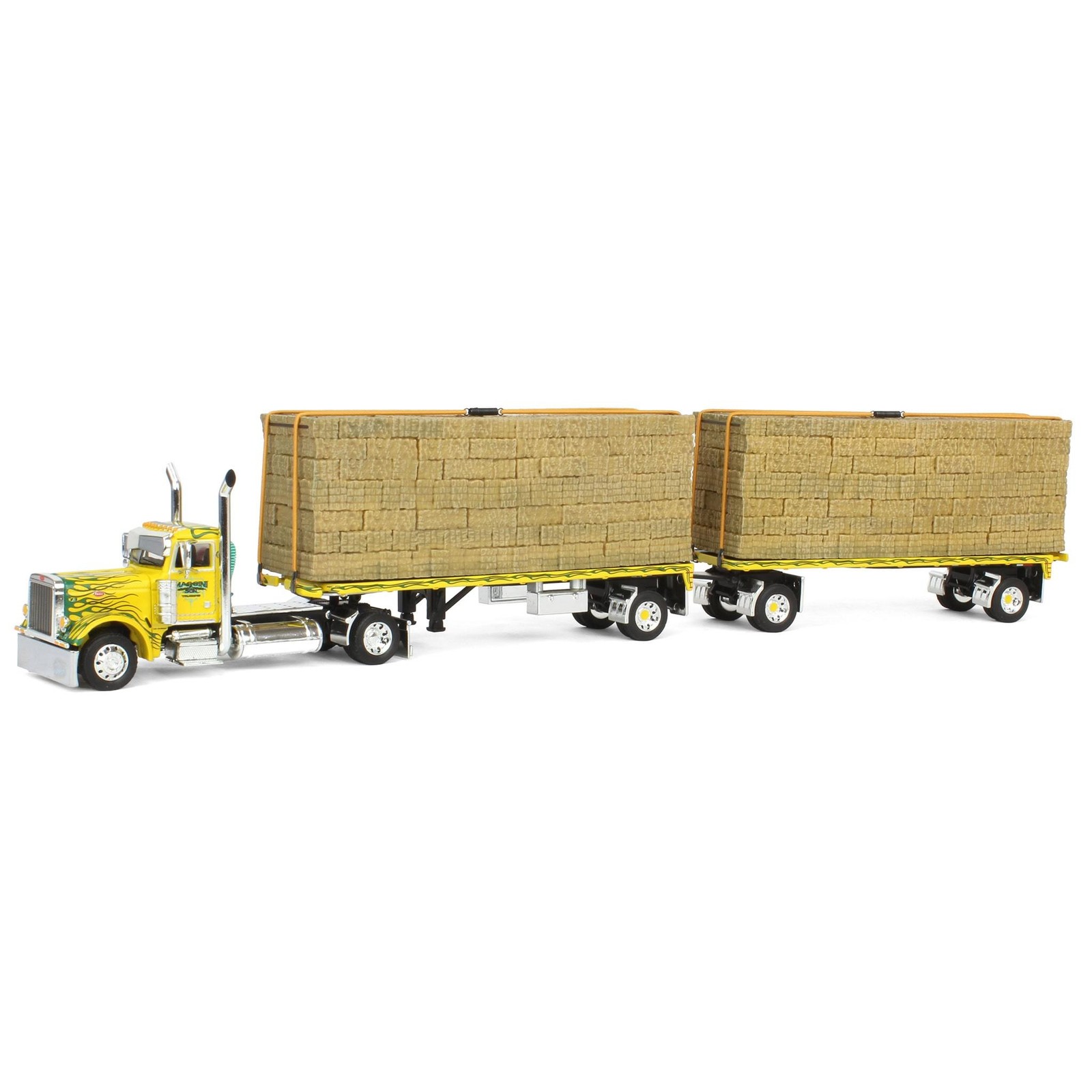 DCP 1/64 Peterbilt 379 & 2 Pup Flatbeds with Loads 2024 NTT’NC Show 69-1815