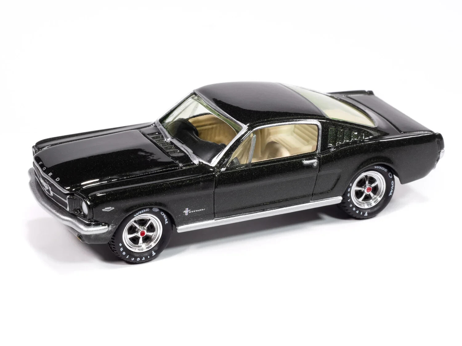 Johnny Lightning 1965 Ford Mustang Fastback (Ivy Green) with Collector Tin 1:64