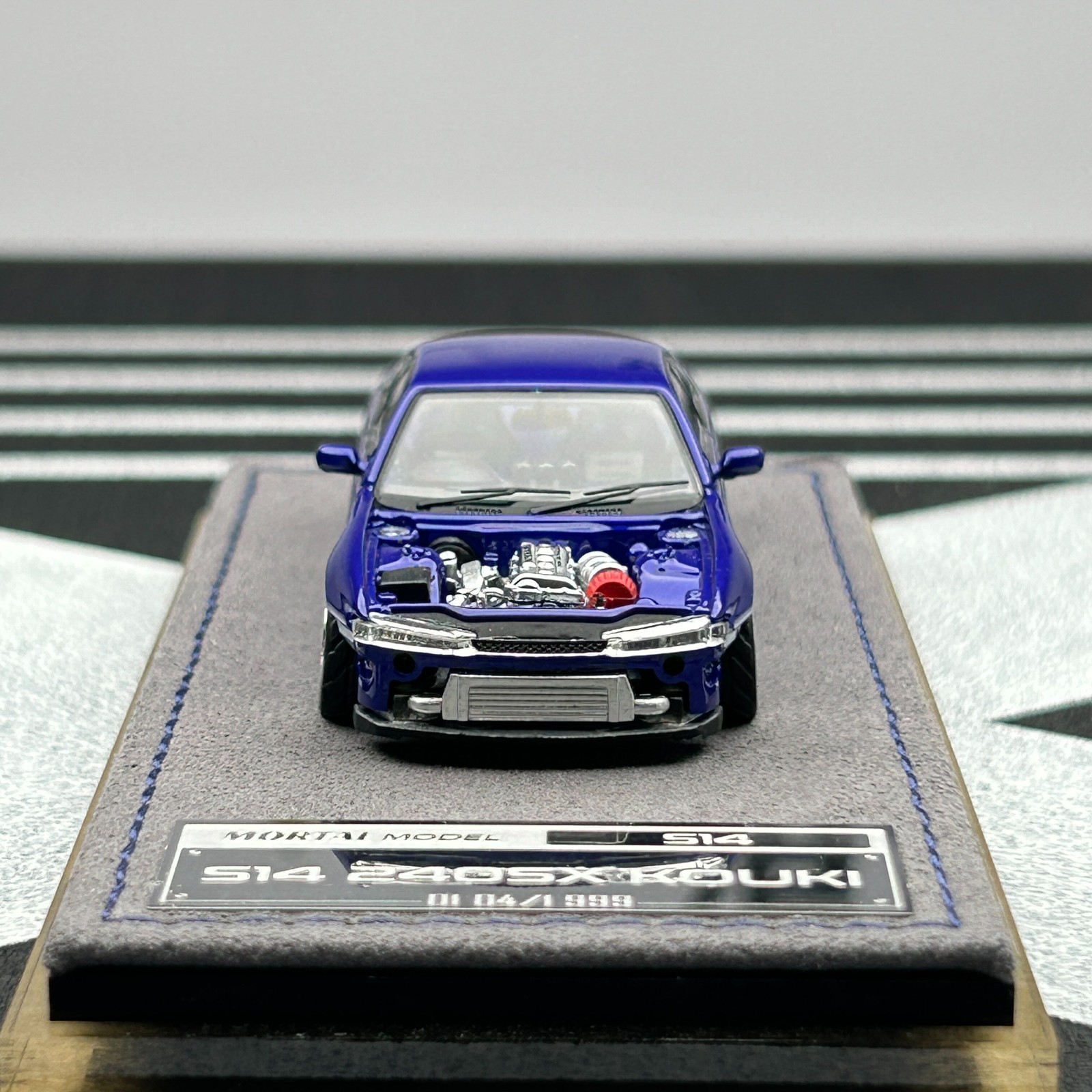Mortal 1/64 Nissan Lang Silvia S14 240SX Kouki Blue Diecast Car Model