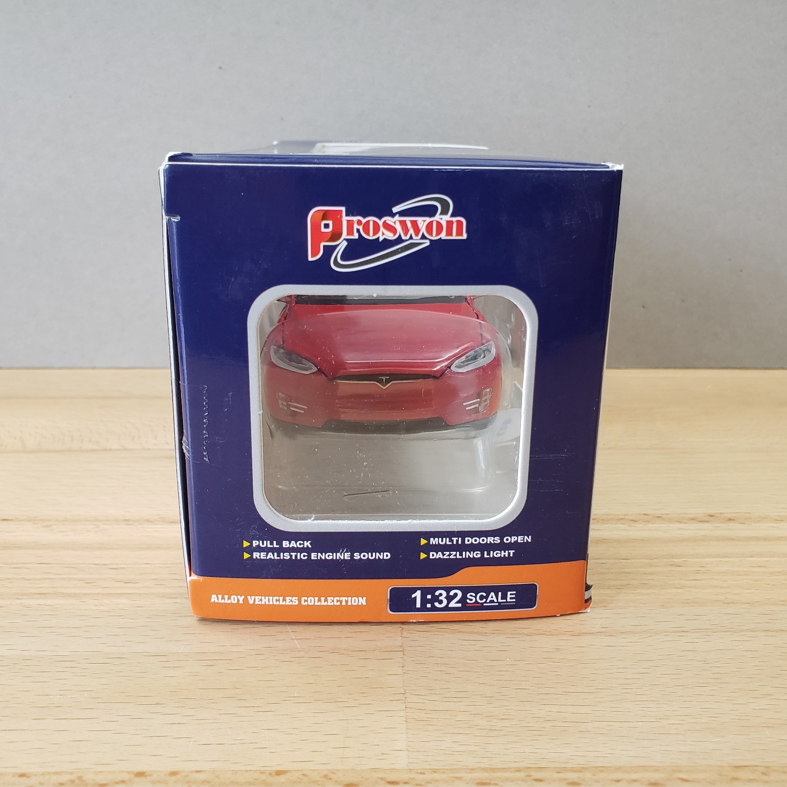 Proswon 2016-2017 Tesla Model X 90D Diecast 1:32 Working Lights & Sound