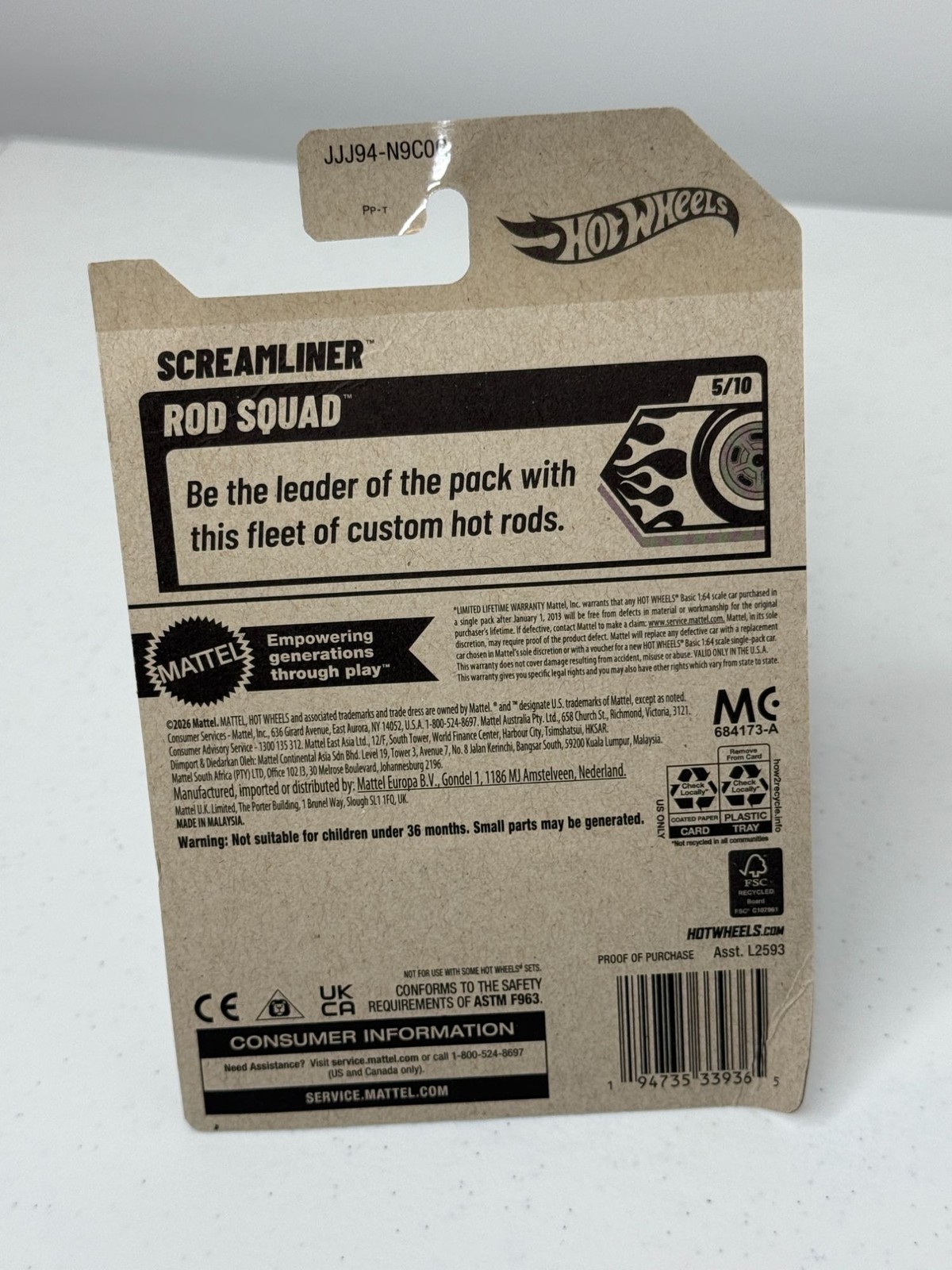 2026 Hot Wheels Screamliner Rod Squad 5/10 141/250 Black Gold 1:64 NOC