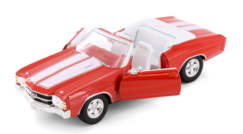 1971 Chevrolet Chevelle SS 454 1/24 Scale Diecast Model by Welly – RED