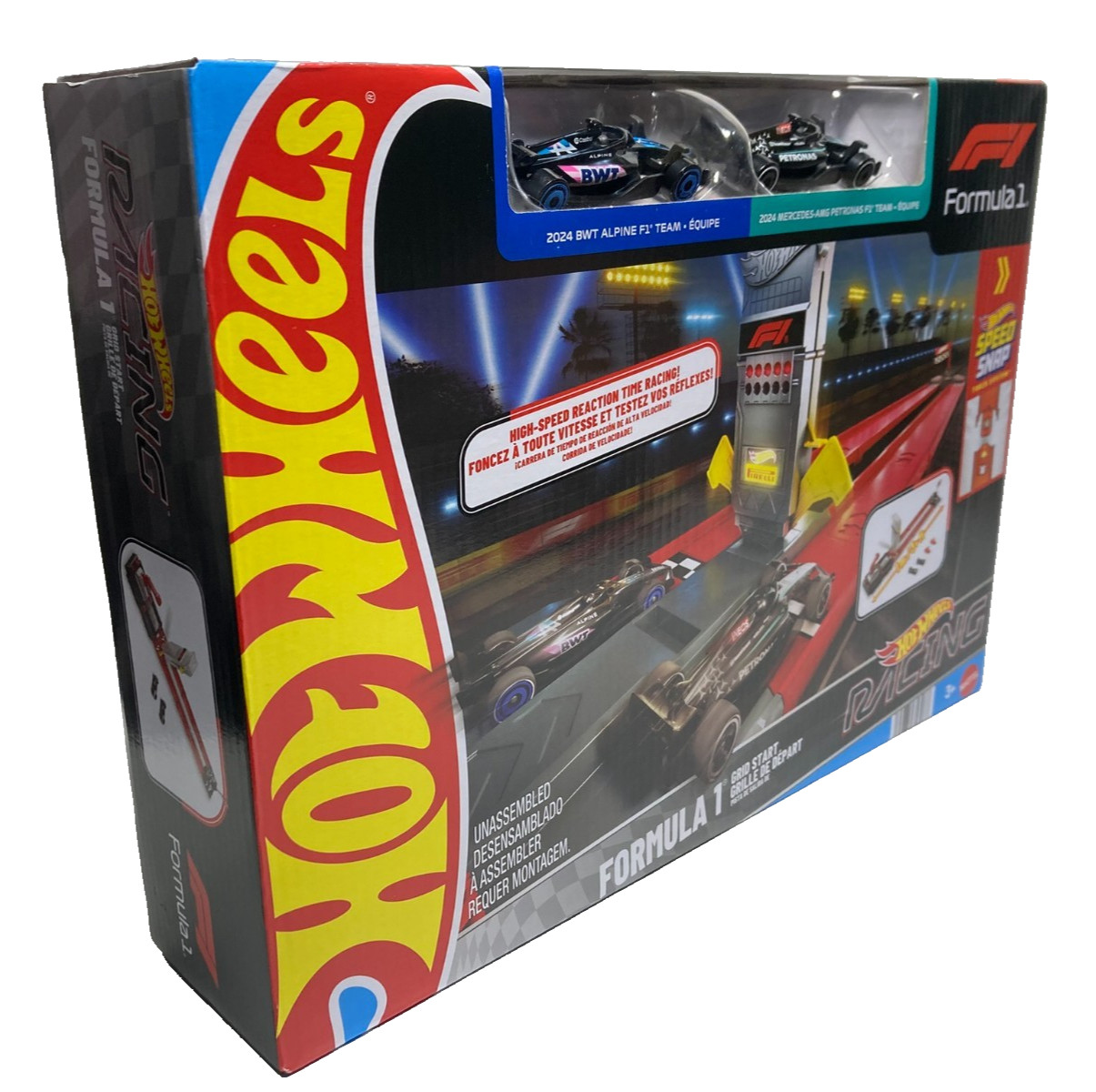 Hot Wheels Racing Formula 1 Grid Start Playset with 2 F1 Cars Play Set Track