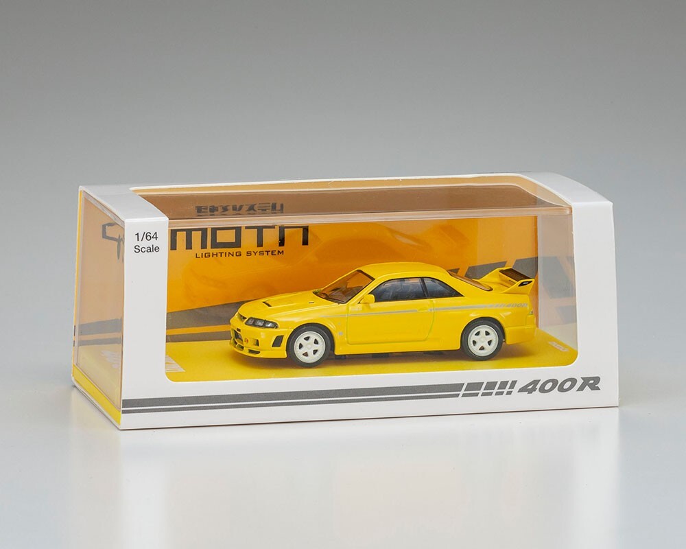 Kyosho Nissan Nismo 400 R with MOTN LED Base Compatible Yellow 1/64
