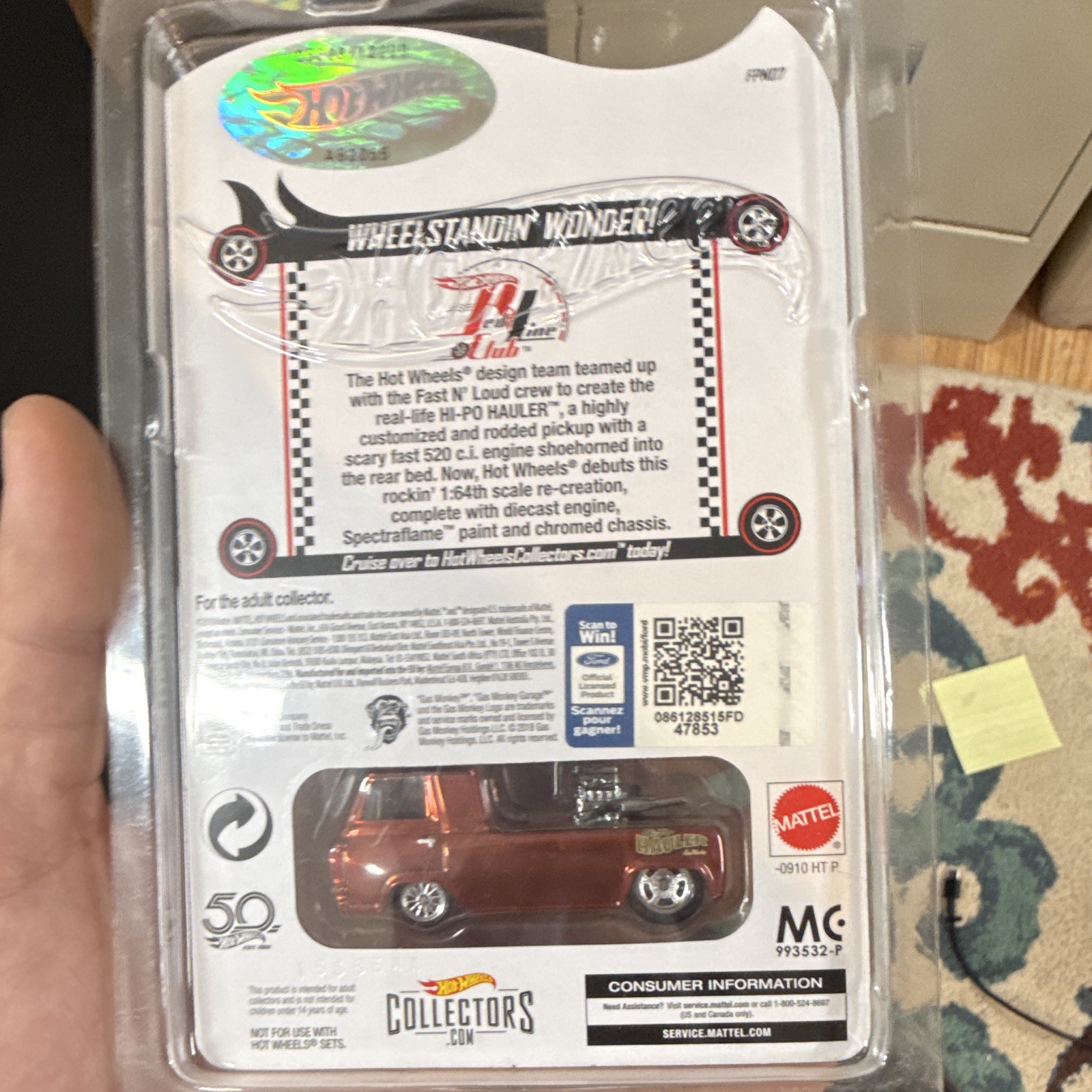 Hot Wheels Collectors Hi-Po Hauler Pickup Truck 1:64 Diecast Copper 50th LE
