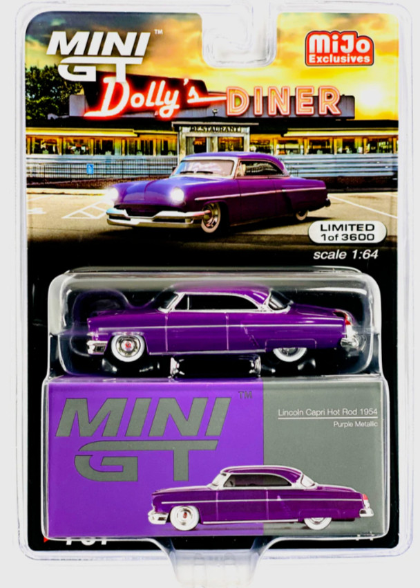 Mini GT 1:64 Lincoln Capri Hot Rod 1954 Purple Metallic Diecast Car MGT00757
