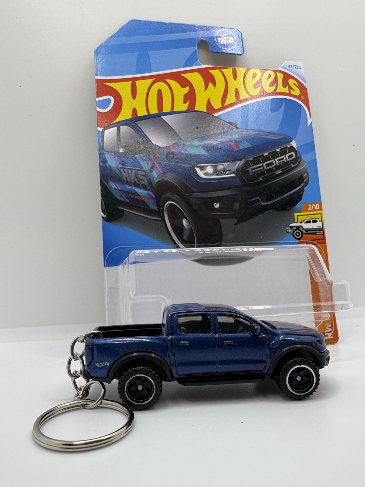 Hot Wheels custom keychain ‘19 Ford Ranger Raptor blue **IN PACKAGE**