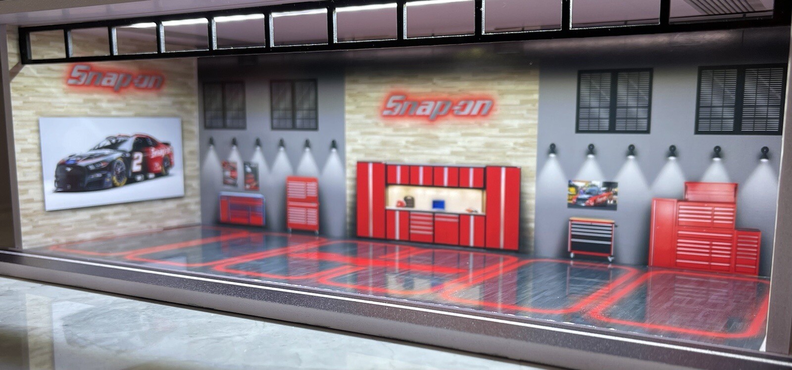 Snap On Tools Garage Theme 1:64 Model Garage Diorama LED Lighting! For Hot Wheel