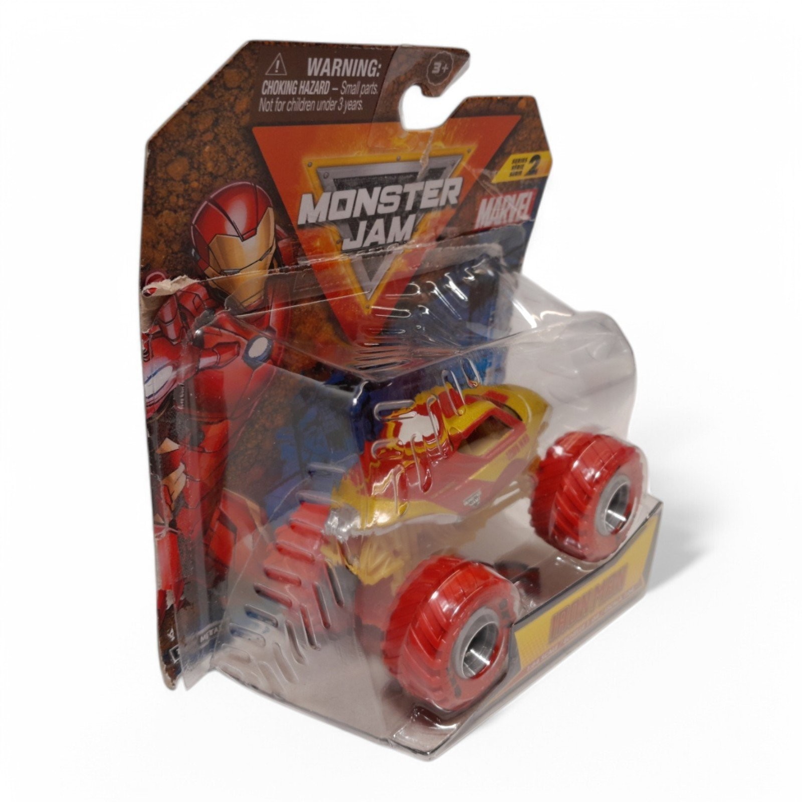 Monster Jam Marvel Iron Man Truck – 1:64 Scale Die-Cast Vehicle [DAMAGED BOX]