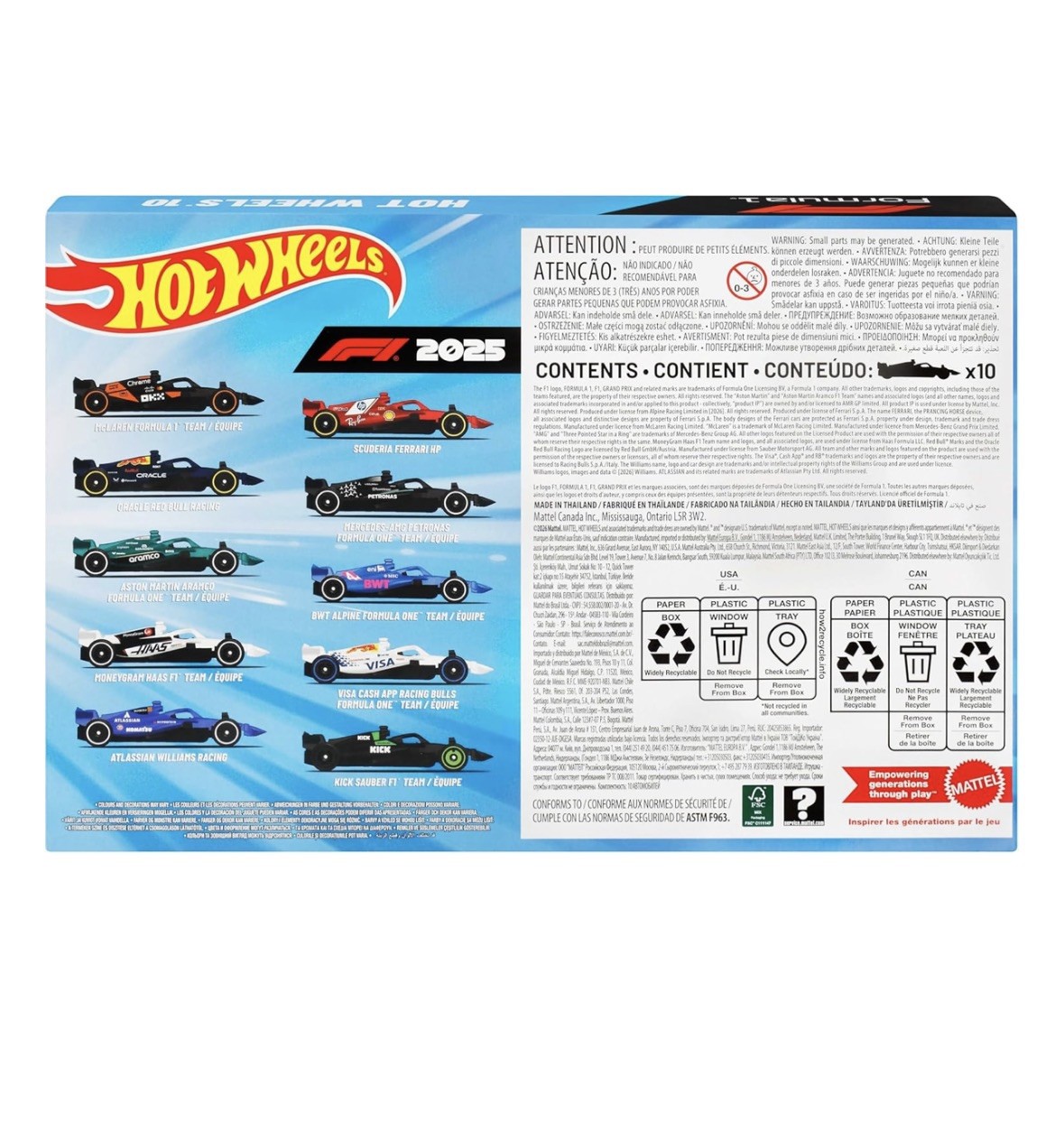 BRAND NEW!!!!! Hot Wheels Formula 1 2025 Racing Team 10-Pack