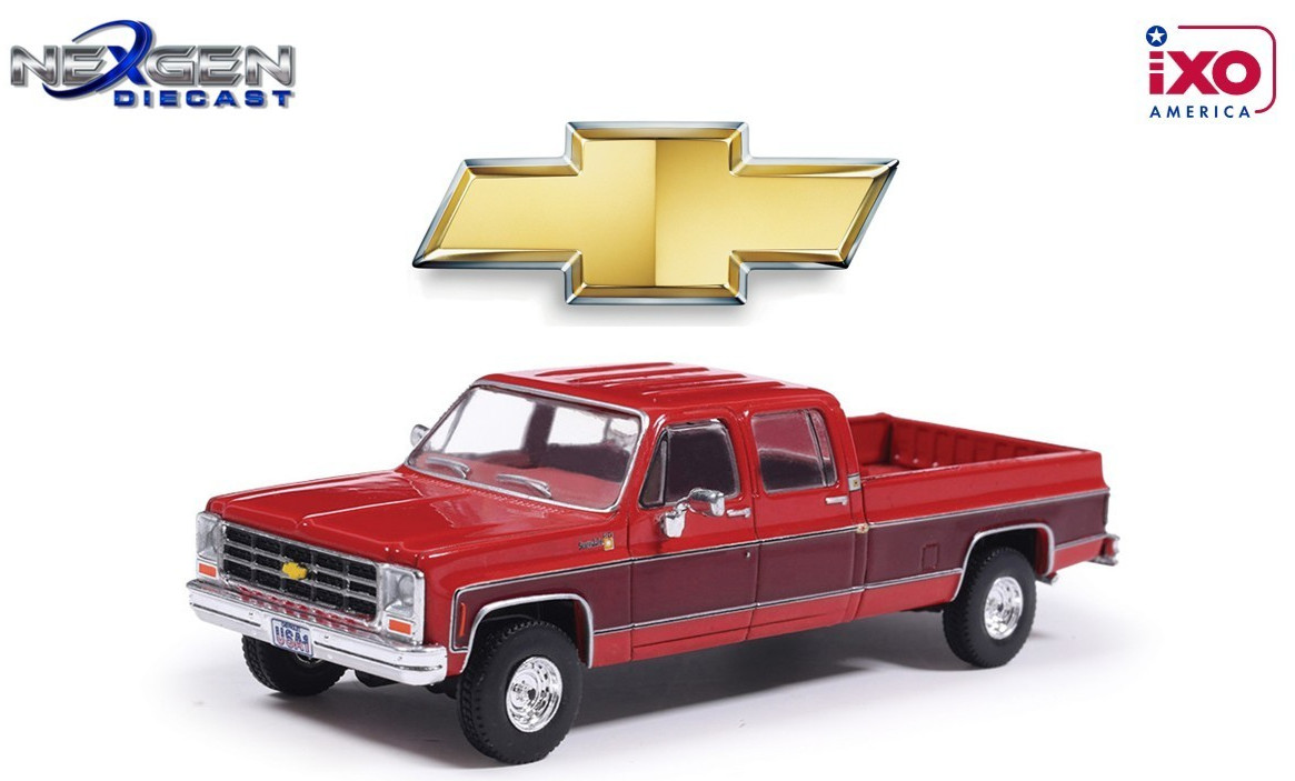 IXO AMERICA 1:64 1979 CHEVROLET SCOTTSDALE K20 – CARMINE RED & DARK PU AI64013