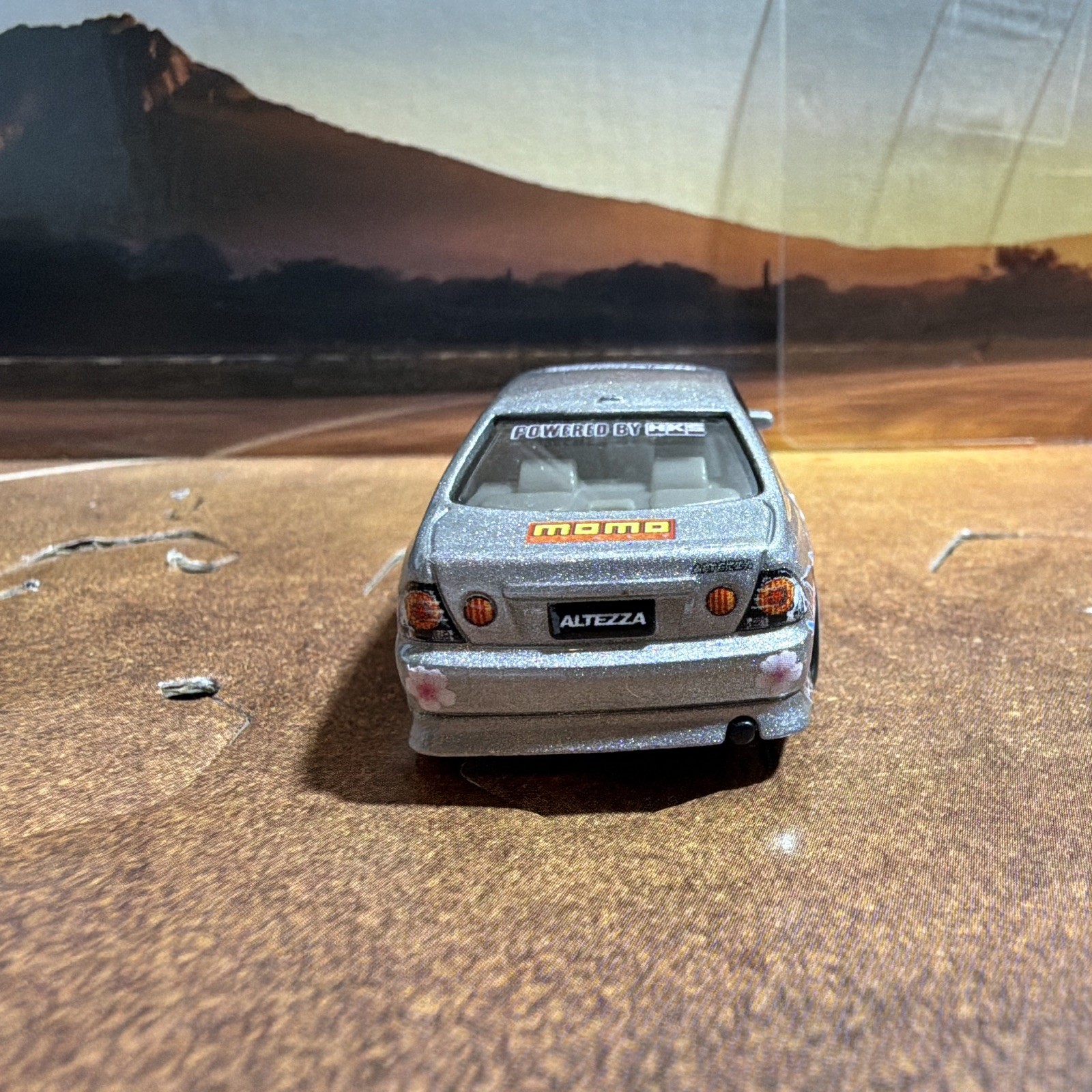 Hot Wheels Custom 1998 Toyota Altezza Silver Toyo Tires HKS MOMO Motul Sakura