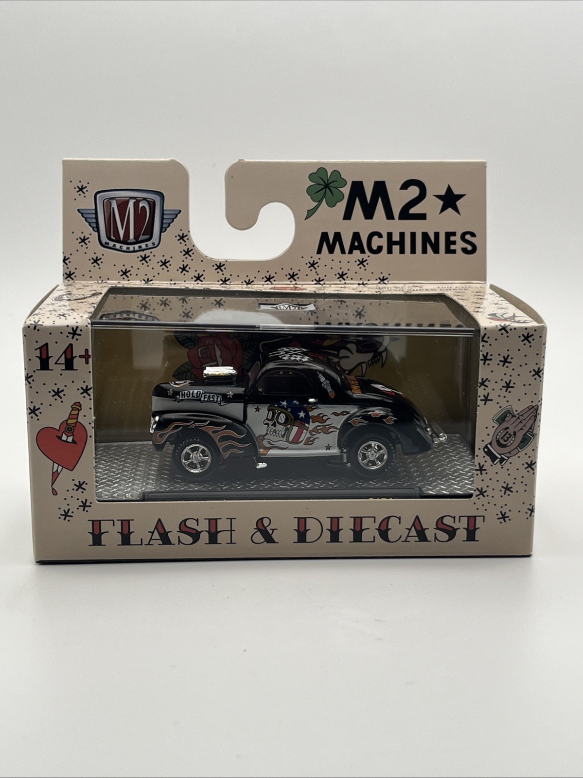 M2 Machines Flash & Diecast 1941 Willys Coupe Gasser S154 Tattooing 2026