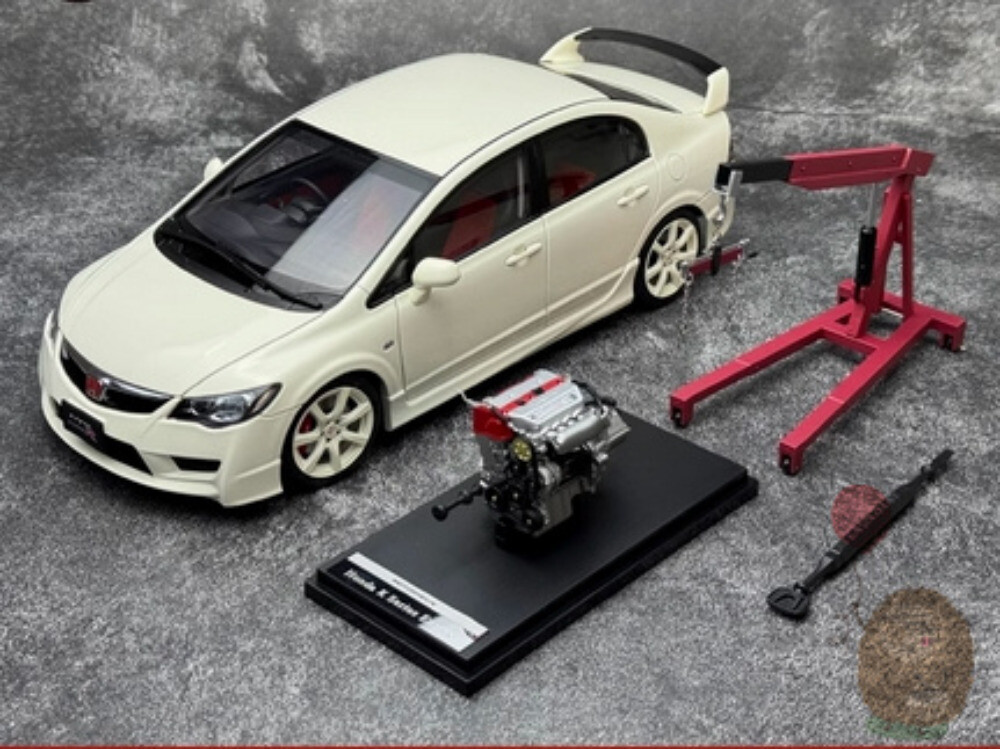 MH 1/18 Honda Civic Type R（FD2）2007 Early Version Diecast Model Car Hobby Gifts