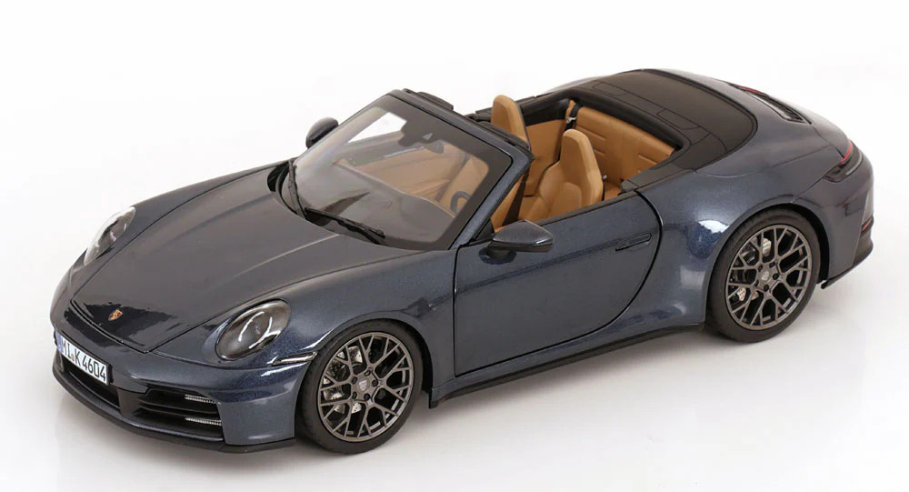 1:18 Porsche 911 (992) Carrera S Cabriolet 2024 — Blue Metallic — Norev 187180