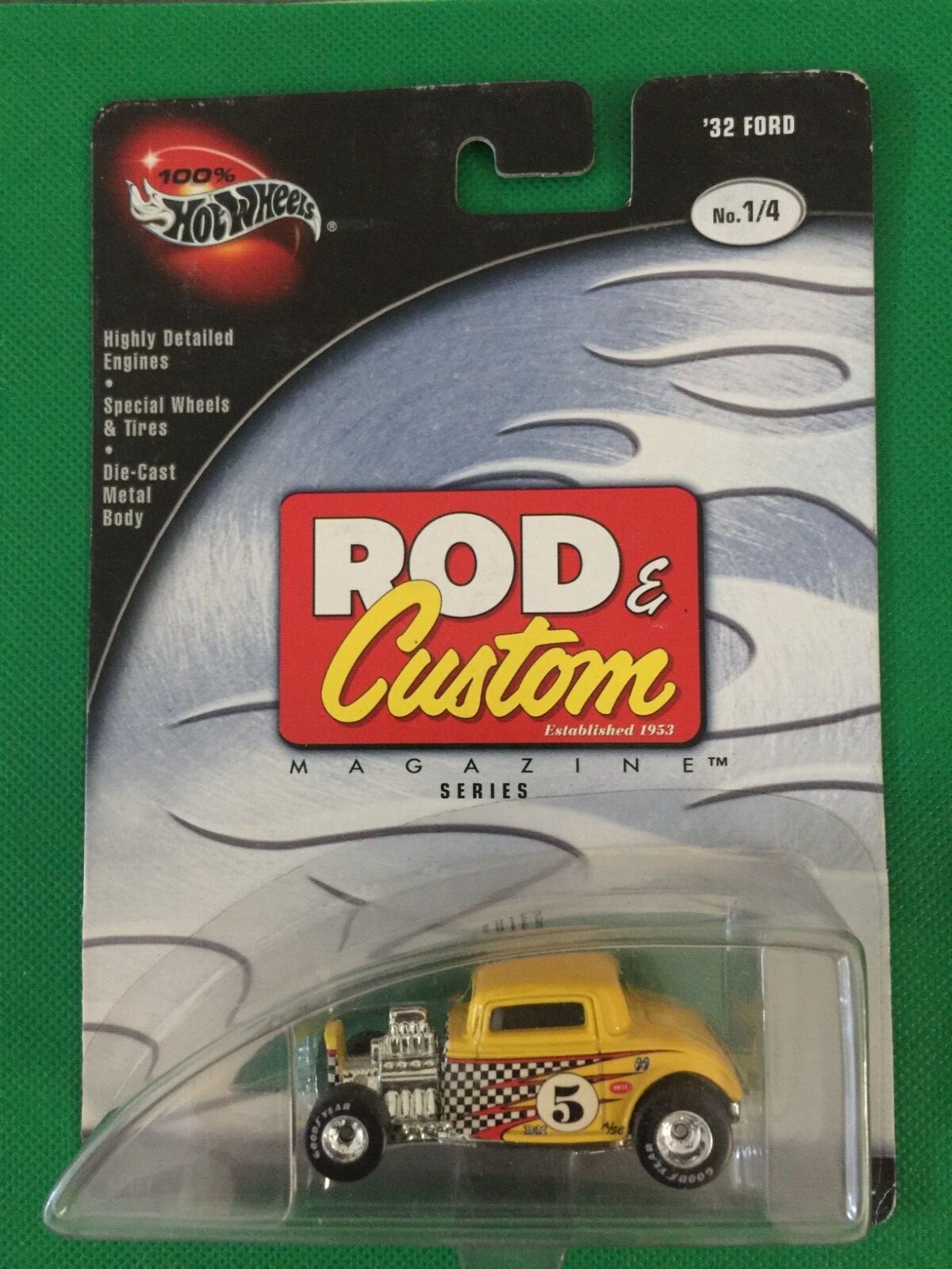 HOT WHEELS 2002 ROD & CUSTOM ’32 FORD YELLOW 1/64 DIECAST B114
