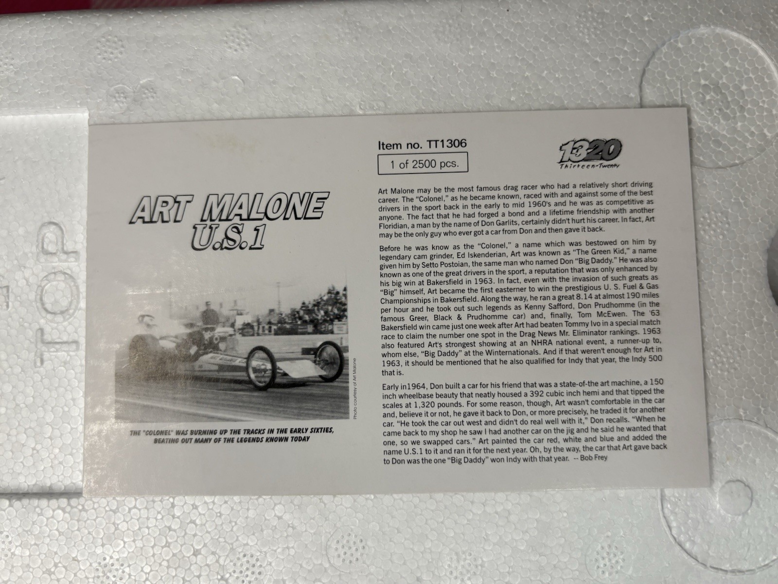 1/24 The Diggers 1320 Fuel Dragsters Art Malone U.S.1 #TT1306 B424