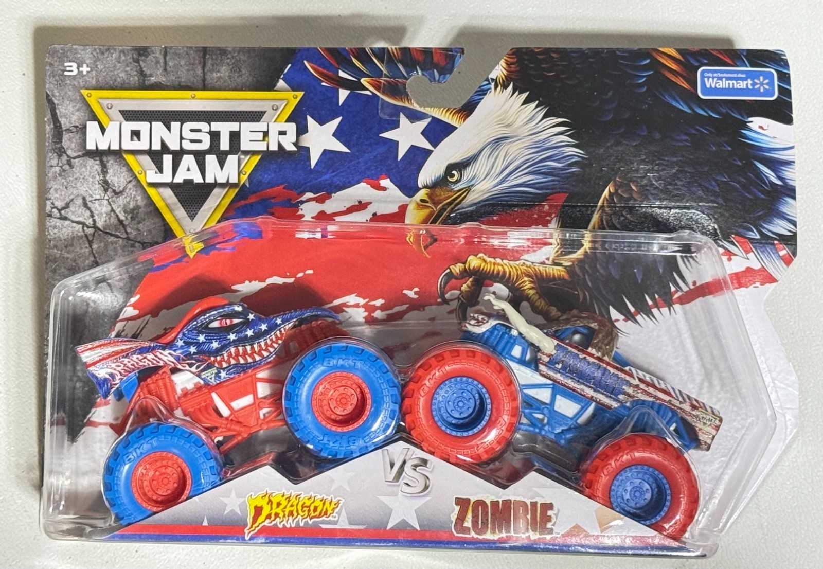 MONSTER JAM STARS AND STRIPES DRAGON AND ZOMBIE 2 PACK 🔥FREE SHIP🔥
