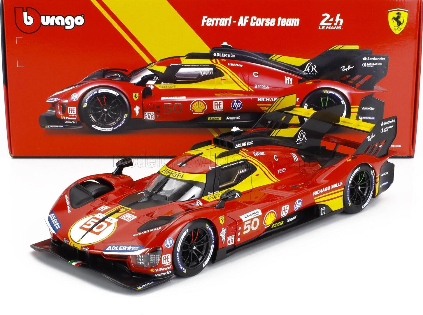 Ferrari 499P 3.0L Turbo V6 Team Ferrari #50 Winner 2024 24h Le Mans in 1:18 scal