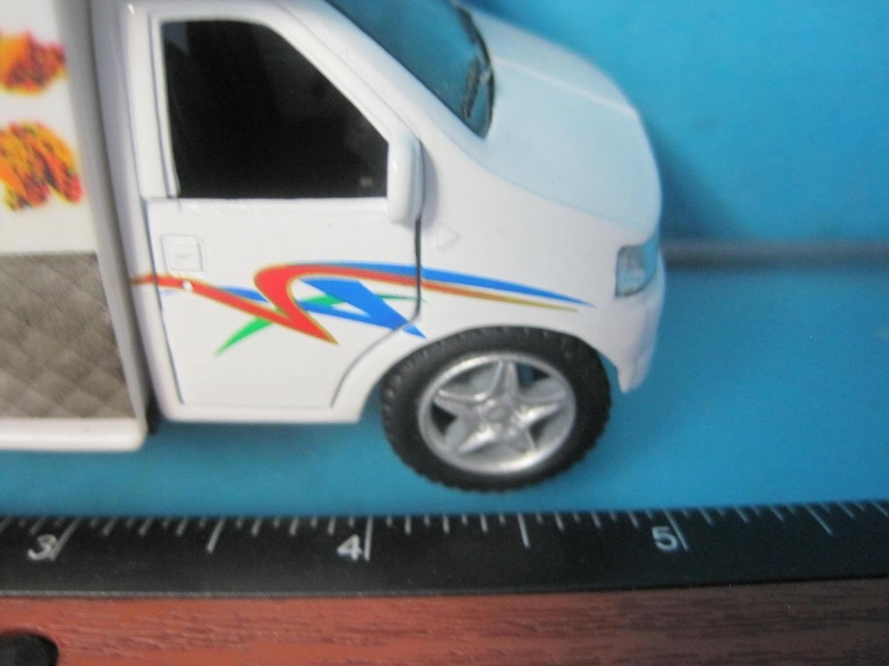 LOT OF 3 KINSFUN TACO FOOD TRUCK DIE CAST METAL PULLBACK ACTION TOY CAR VE-TACTR