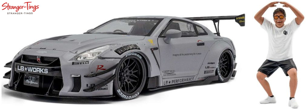 Solido Nissan GT-R (R35) w/Liberty Walk Body Kit Type 2.0 Grey 2024 1:18