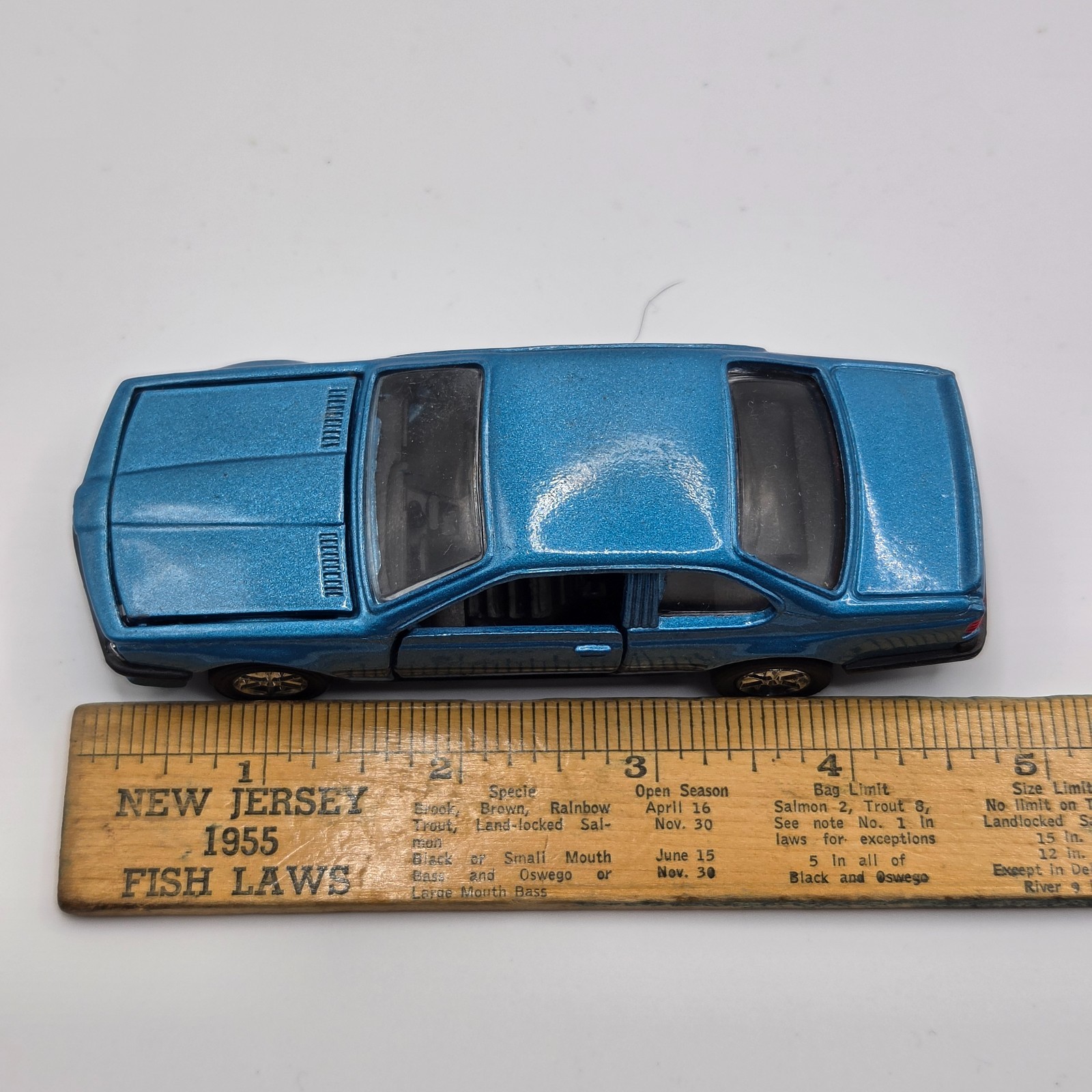 Vintage Sunnyside SS-907 BMW 635 CSi 1/41 Diecast Pull-Back Car Blue WORKS
