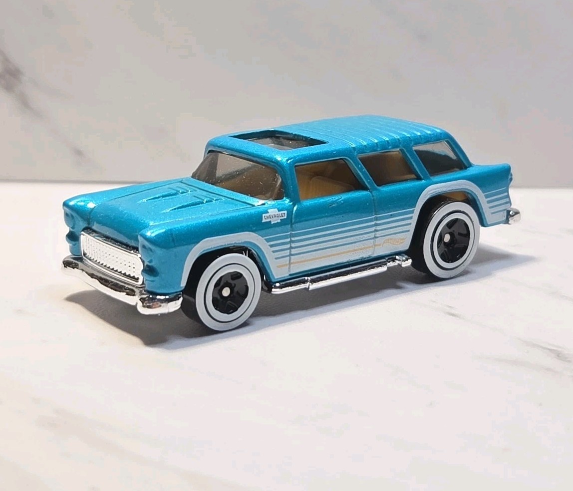 2017 Hot Wheels Classic ’55 Chevy Nomad Blue INDONESIA Diecast 1:64 Toy Race Car