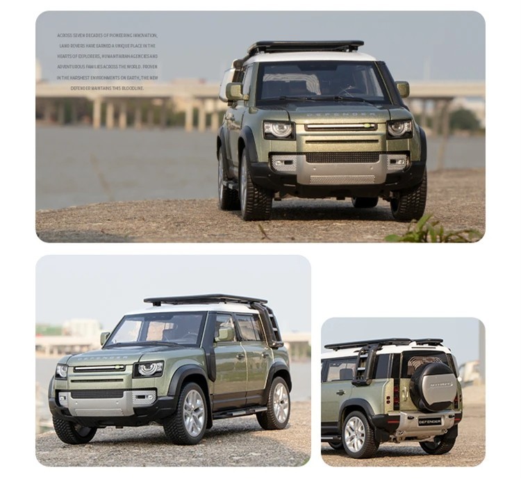 1:18 Land Rover Defender 110 Diecast Model Car Toy Collectible Sound Light Gift