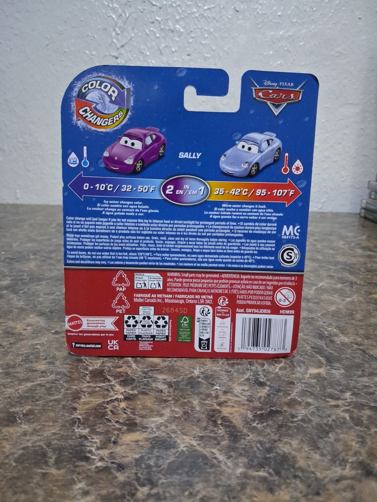 Disney Pixar Cars Sally New Color Changers 2 In 1 Purple/Blue New In Box