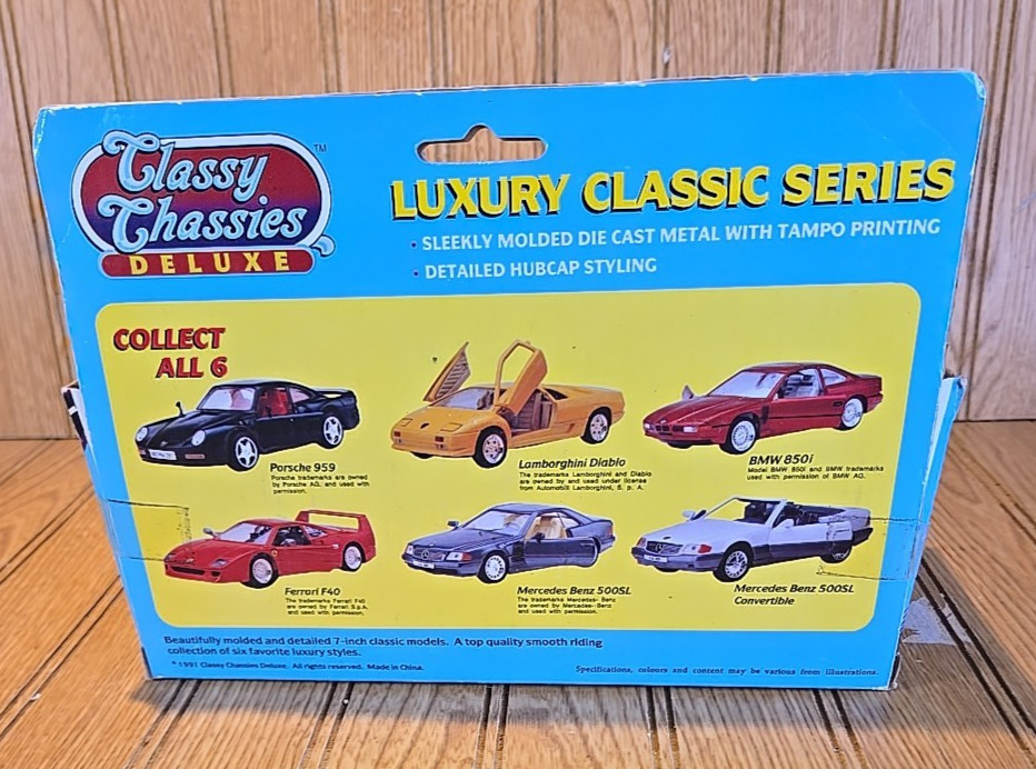 1991 Classy Chassies Deluxe Red Ferrari F40 7″ Luxury Classics
