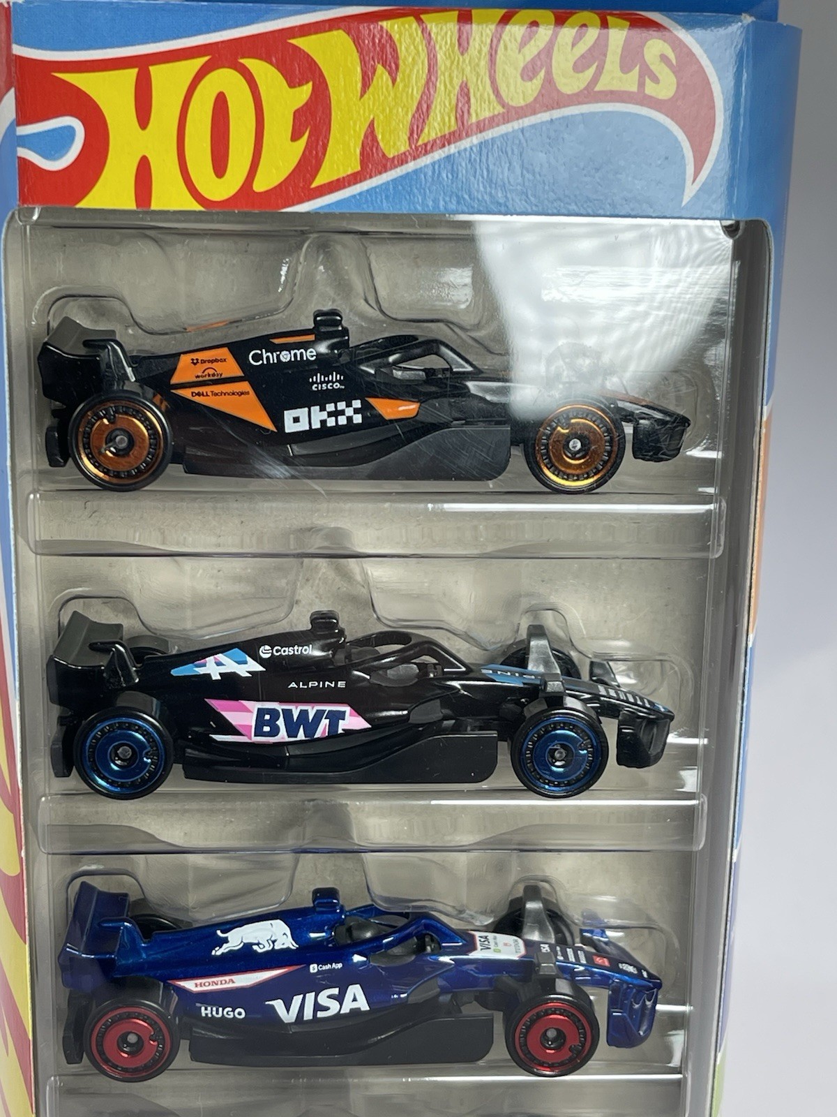 2024 Hot Wheels F1 Formula One 5 Pack McLaren Alpine Visa Red Bull Sauber Haas