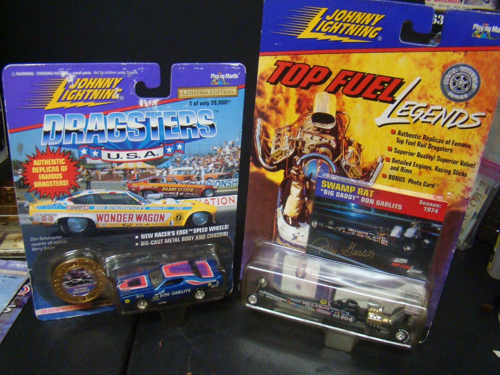 2 “BIG DADDY” DON GARLITS TOP FUEL DRAGSTER SWAMP RAT 74 & FUNNY CAR NEW + CARDS