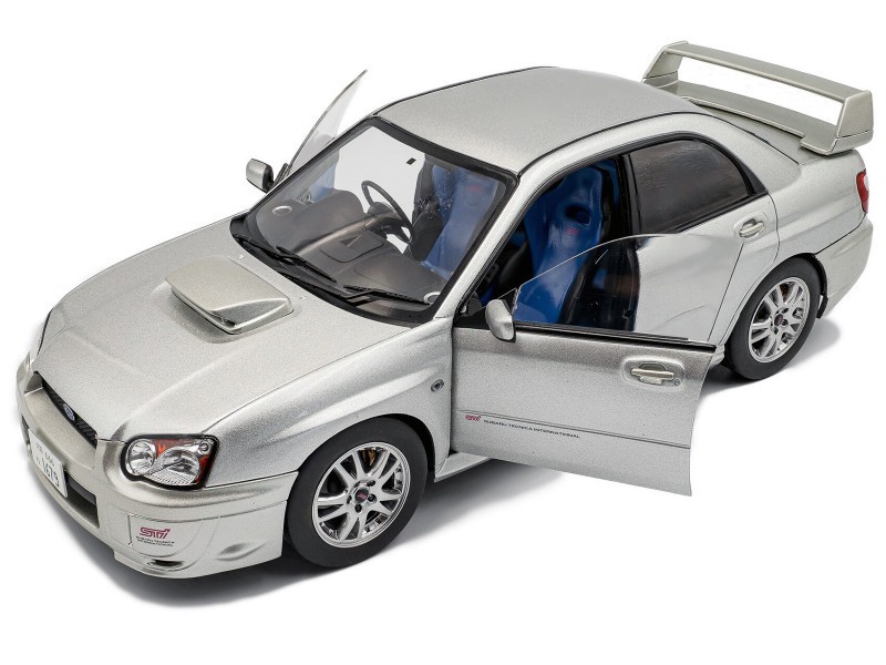 SOLIDO 2004 SUBARU IMPREZA WRX STi 1/18 DIECAST MODEL PREMIUM SILVER S1812303